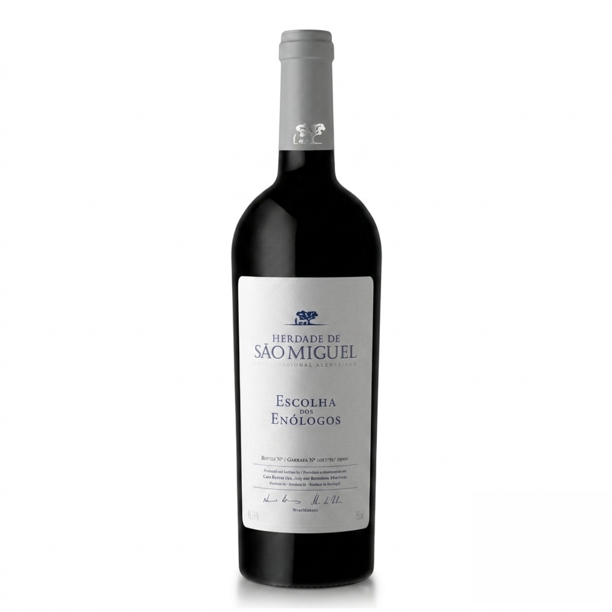 Herdade São Miguel Escolha D'Enólogos, Vinho tinto elegante com notas de frutas maduras e um toque de carvalho, ideal para pratos sofisticados.