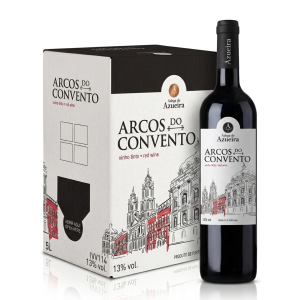 Arcos do Convento BIB Tinto, vinho tinto suave em Bag in Box, com notas frutadas e perfil equilibrado, ideal para refeições e convívios.