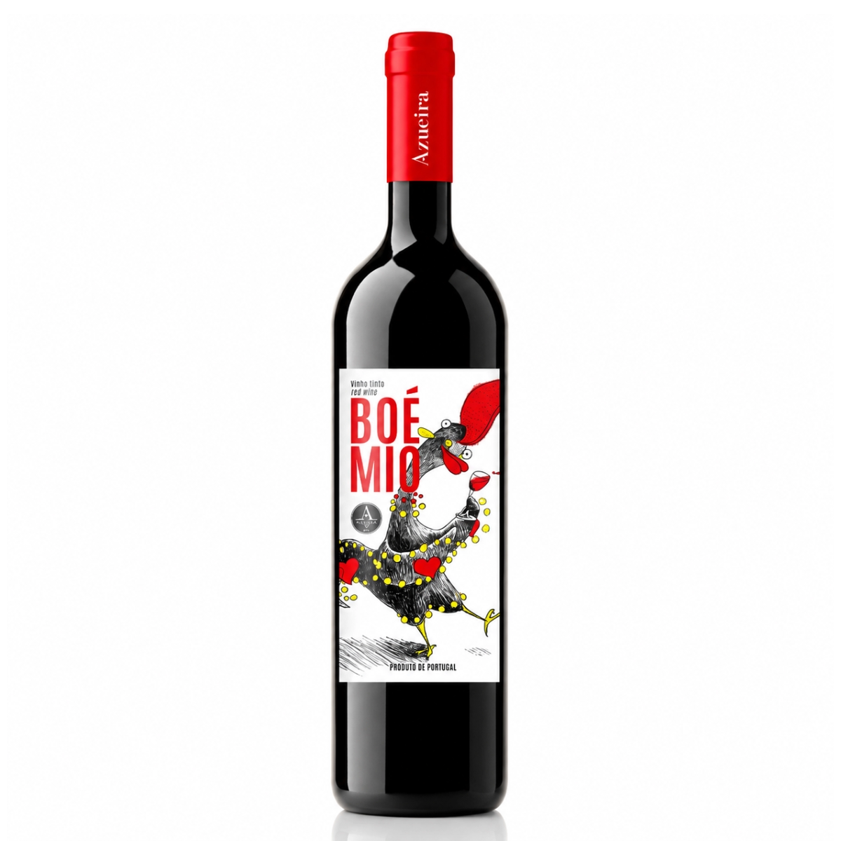 Boémio Tinto, vinho tinto elegante com notas de frutas vermelhas maduras e especiarias, ideal para carnes, massas e pratos tradicionais.