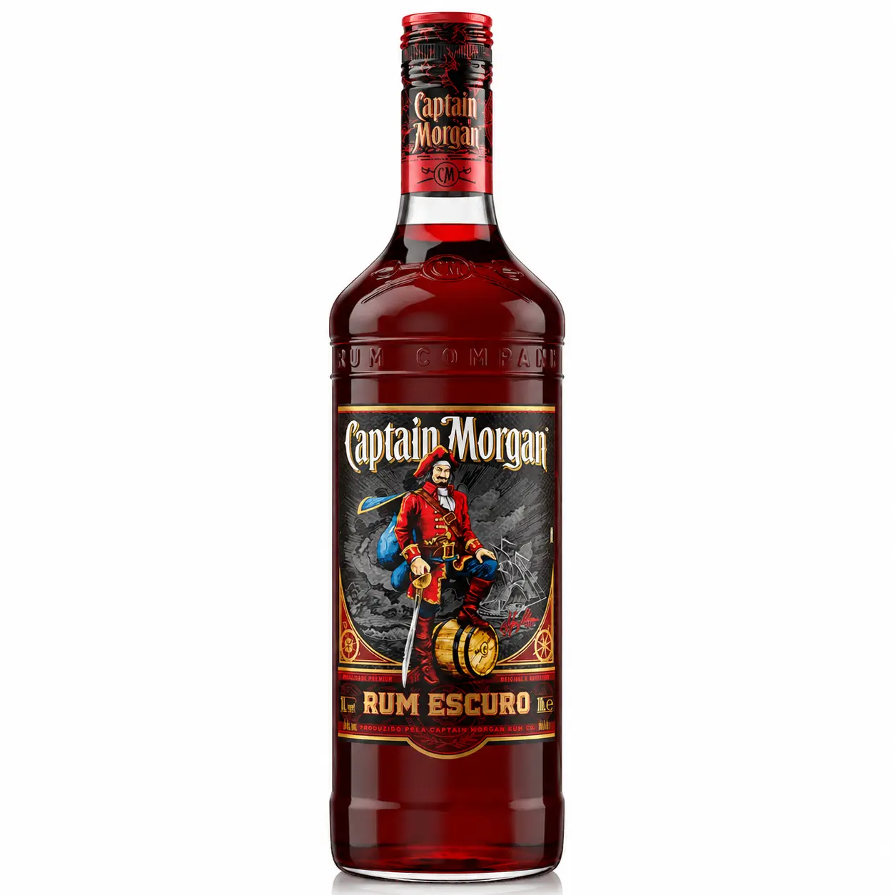 Captain Morgan Original Spiced Rum 1L, sabor intenso e perfeito para cocktails refrescantes. Garrafa de Captain Morgan Original Spiced Rum 1L rum especiado premium