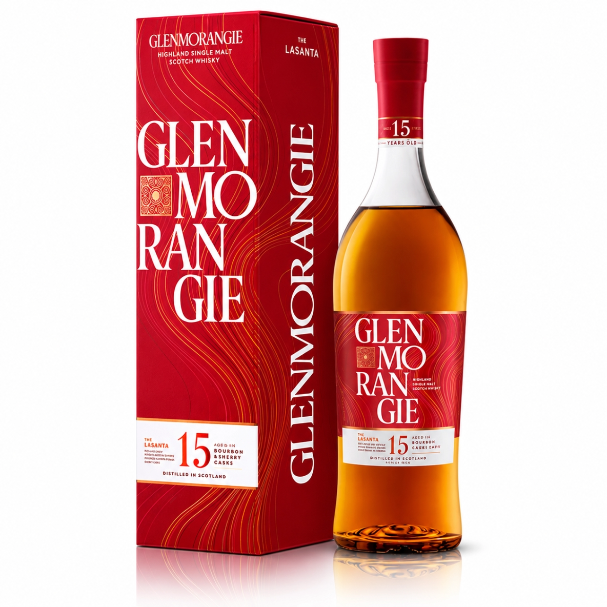 Garrafa de Glenmorangie Lasanta 15 Anos 70cl com caixa de oferta premium