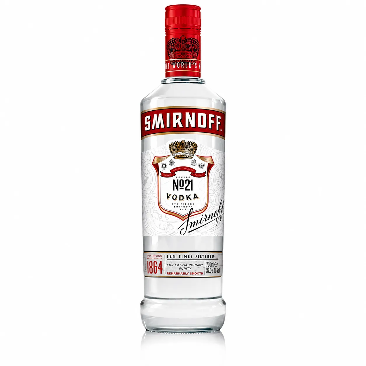 Garrafa de Smirnoff Red Label No. 21 Vodka 75cl vodka clássica premium