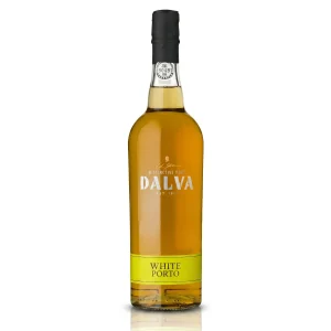 Garrafa de Vinho do Porto Dalva White com rótulo visível em destaque