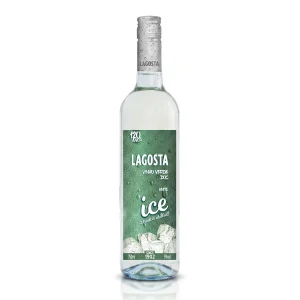 Garrafa de Vinho Lagosta ICE Verde Branco com design moderno em fundo branco