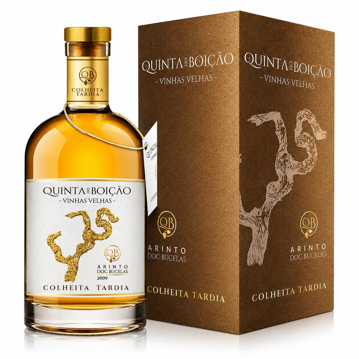 Garrafa do Vinho Quinta do Boição Colheita Tardia em fundo neutro