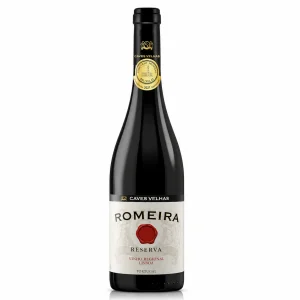 Garrafa de Vinho Romeira IGP Lisboa Reserva Tinto com rótulo premium em destaque