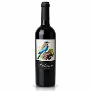 Garrafa do Vinho Rolieiro Tinto 2024 com rótulo frontal em destaque