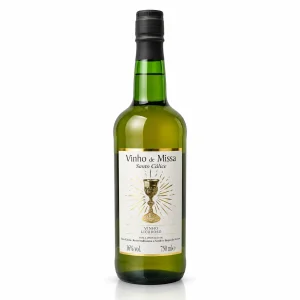 Garrafa de Vinho de Missa Santo Cálice 2023 com rótulo frontal visível